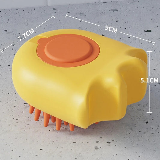 Pet Bath & Massage Brush with Shampoo Dispenser