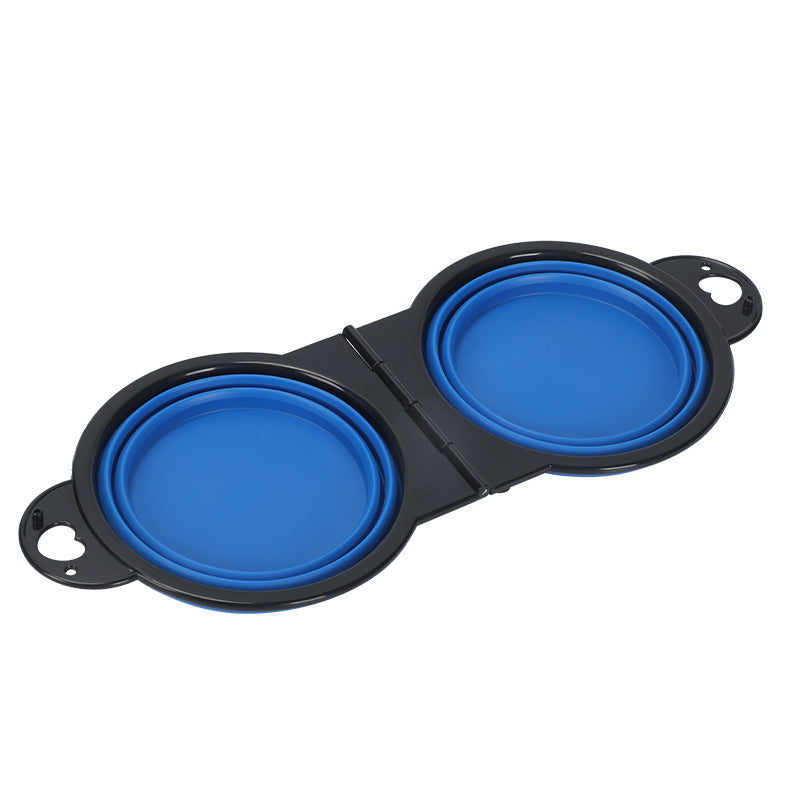 Folding Silicone Pet Bowl – Outdoor Double Dog & Cat Bowl