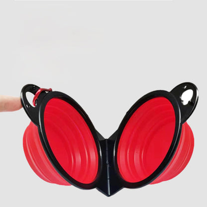 Folding Silicone Pet Bowl – Outdoor Double Dog & Cat Bowl