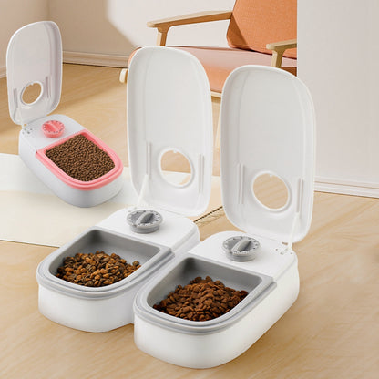 Automatic Pet Feeder with Timer & Stainless Steel Bowl