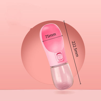 Portable Pet Water Bottle & Bowl  Travel Feeder for Dogs