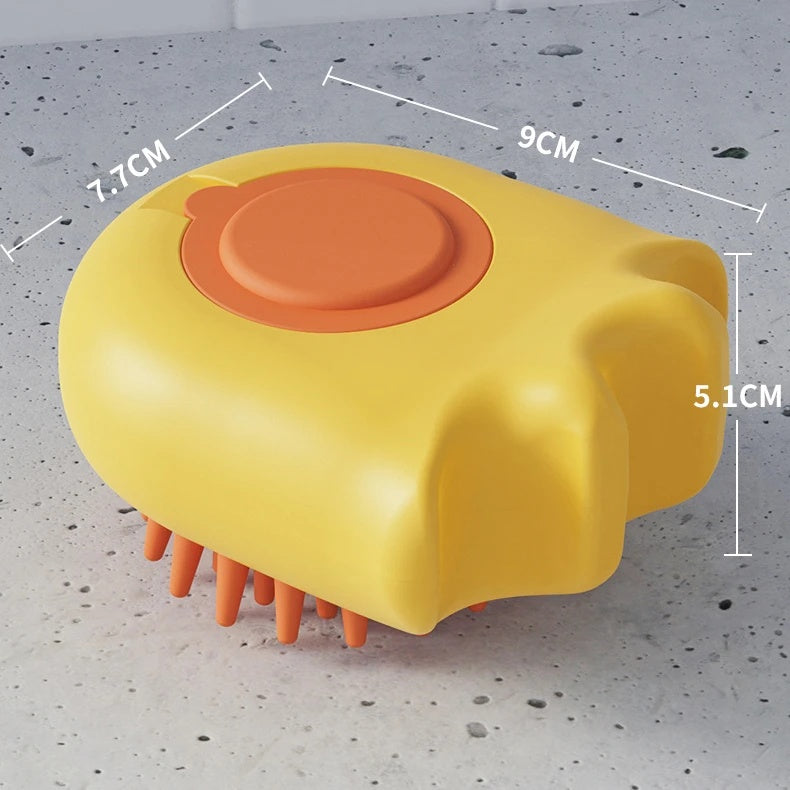 Pet Bath & Massage Brush with Shampoo Dispenser
