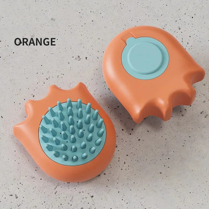 Pet Bath & Massage Brush with Shampoo Dispenser