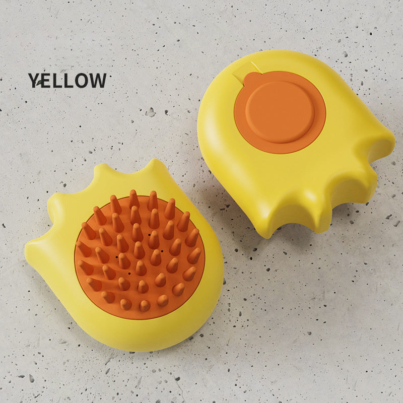 Pet Bath & Massage Brush with Shampoo Dispenser