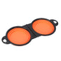 Folding Silicone Pet Bowl – Outdoor Double Dog & Cat Bowl